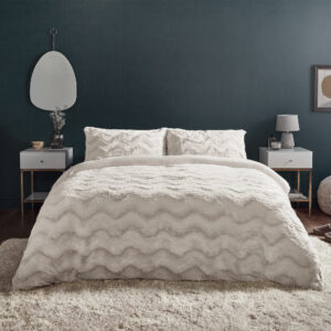 Silentnight Faux Fur Duvet Set - Cream