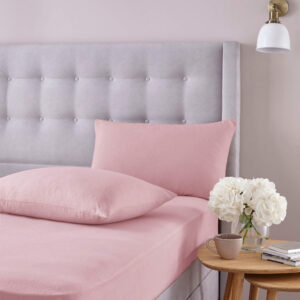 Silentnight Brushed Cotton Fitted Sheet and Pillowcase Set - Blush
