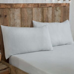 Sanctuary Brushed Cotton Housewife Pillowcase Pair - Silver