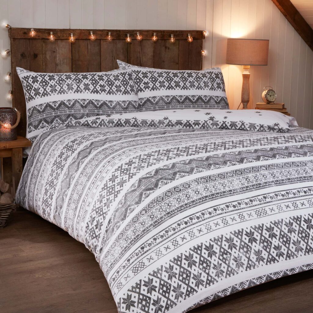 Sanctuary Winter Fairisle Charcoal Duvet Set