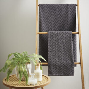 Cosmo Living by Cosmopolitan Chevron Hand Towel Charcoal - Pack of 2