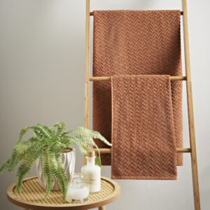 Cosmo Living by Cosmopolitan Chevron Hand Towel Terracotta - Pack of 2