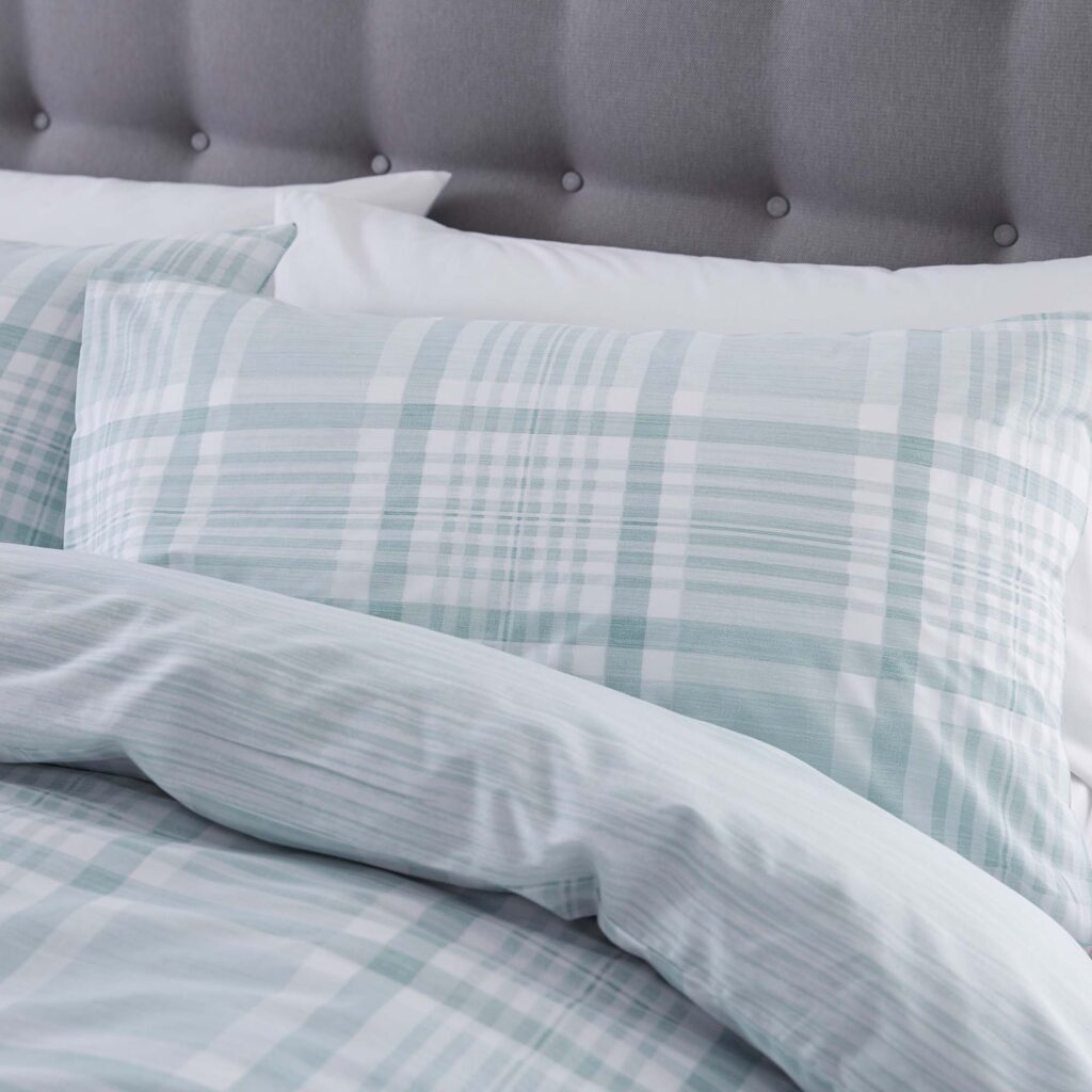 Silentnight Nils Check Duvet Set - Duck Egg